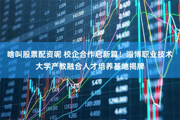 啥叫股票配资呢 校企合作启新篇！淄博职业技术大学产教融合人才培养基地揭牌